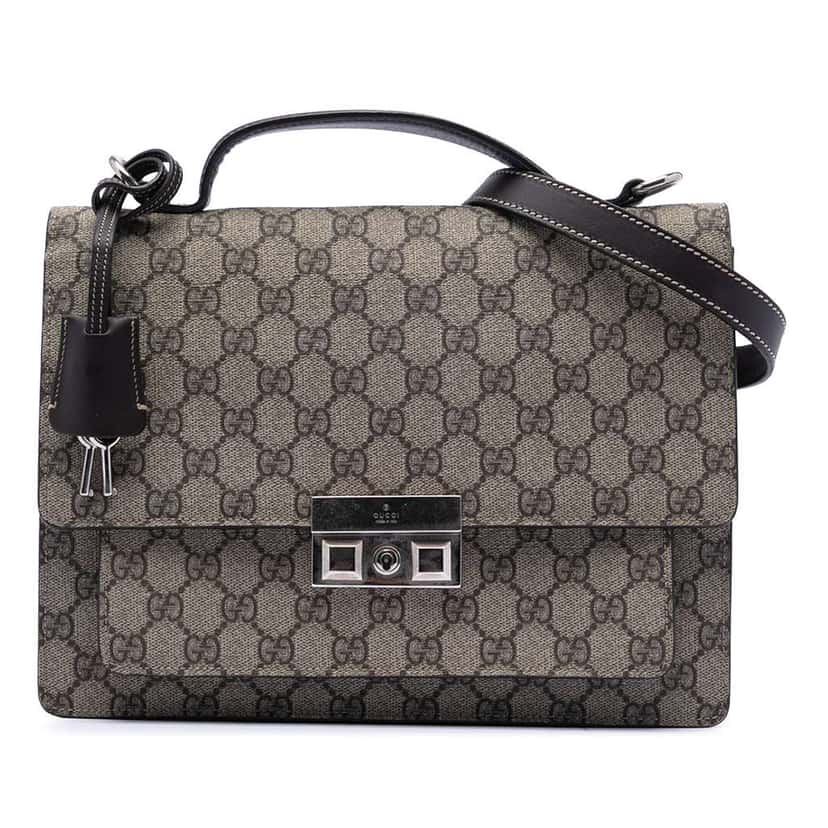 Gucci GG Supreme Business Bag Brown Canvas Good condition - Front View