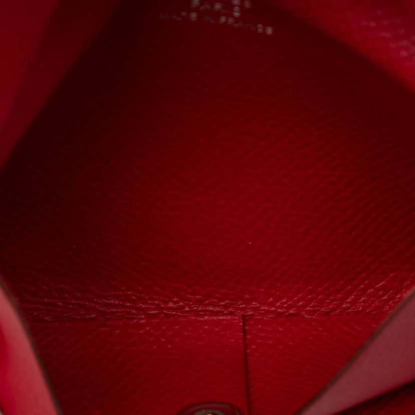 Hermès Epsom Calvi Card Holder Red Leather Good condition - Model View