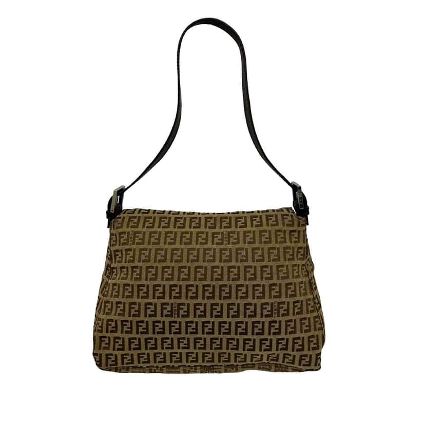Fendi Zucchino Canvas Mamma Forever Brown Canvas Good condition - Back View