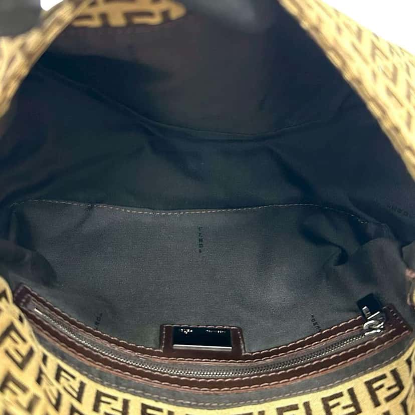 Fendi Zucchino Canvas Mamma Forever Brown Canvas Good condition - Inside View