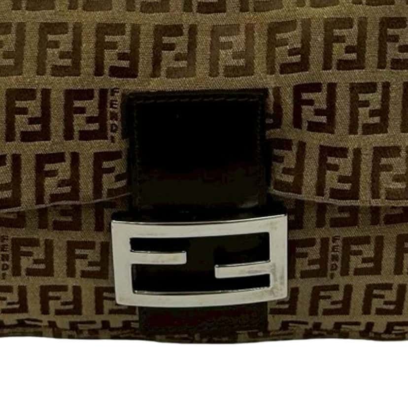 Fendi Zucchino Canvas Mamma Forever Brown Canvas Good condition - Box View