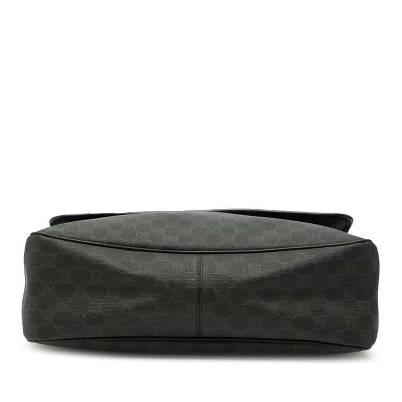 Gucci GG Supreme Flap Messenger Bag Black Canvas Good condition - Inside View