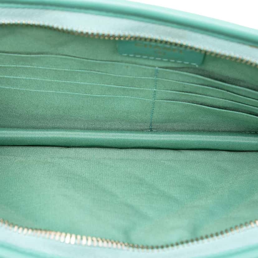 Chanel Tweed PVC Logo Clutch Blue Tweed Good condition - Model View