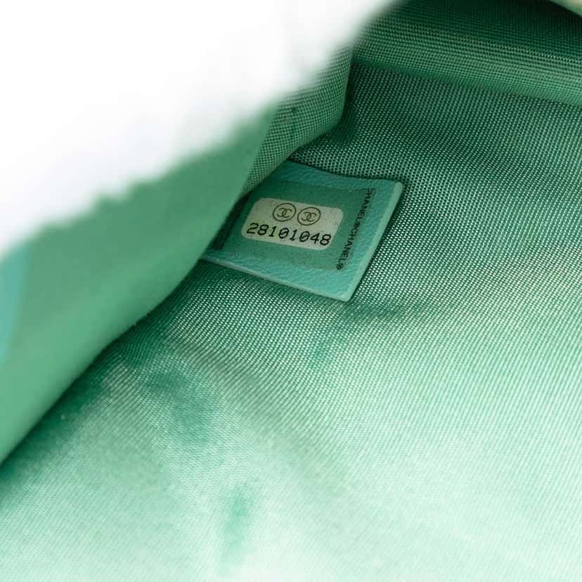 Chanel Tweed PVC Logo Clutch Blue Tweed Good condition - Box View