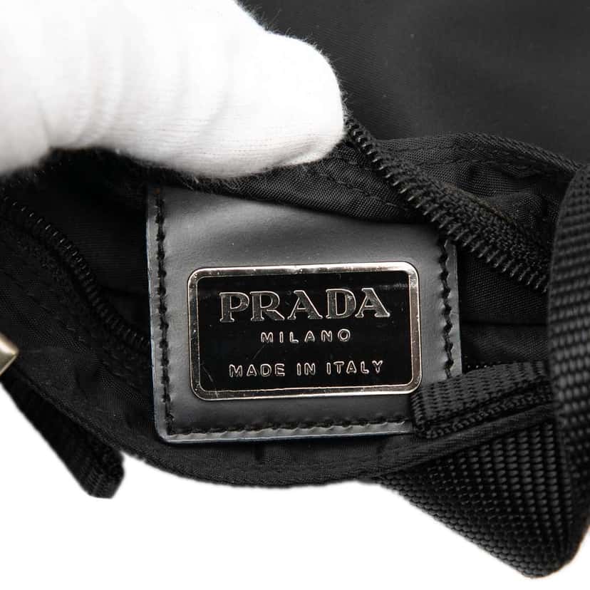 Prada Tessuto Zip Top Crossbody Black Good condition - Box View