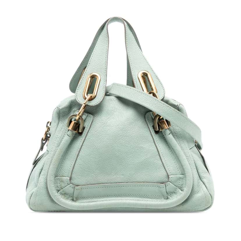 Chloé Small Leather Paraty Satchel Green Leather Good condition - Front View