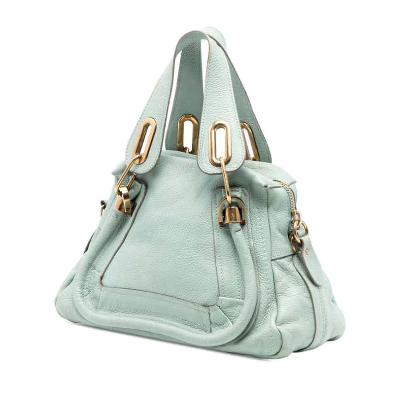 Chloé Small Leather Paraty Satchel Green Leather Good condition - Back View