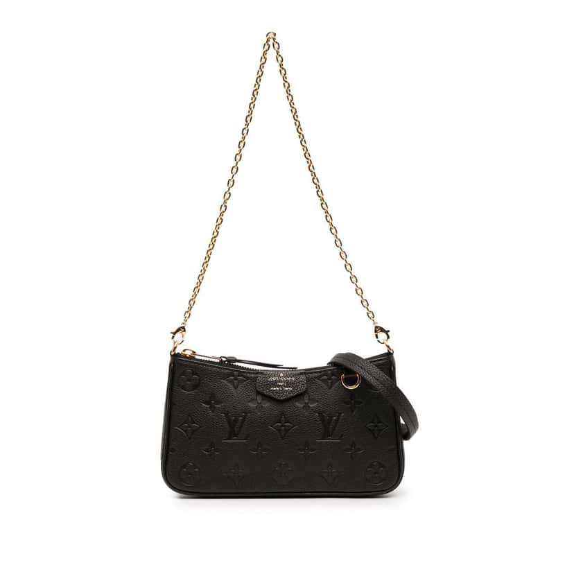 Louis Vuitton Monogram Empreinte Easy Pouch On Strap Black Leather Good condition - Front View