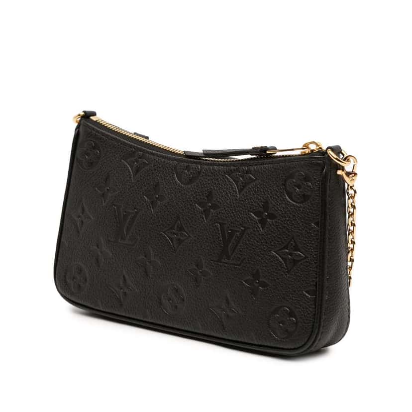 Louis Vuitton Monogram Empreinte Easy Pouch On Strap Black Leather Good condition - Back View