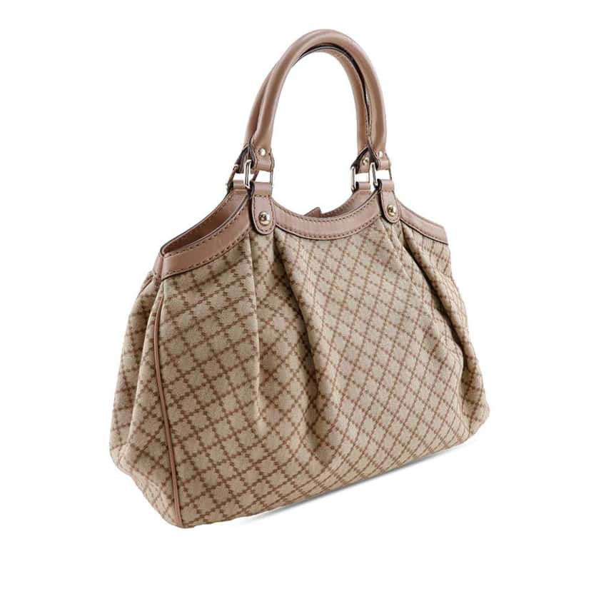 Gucci Medium Diamante Canvas Sukey Tote Brown Canvas Very good condition - Inside View