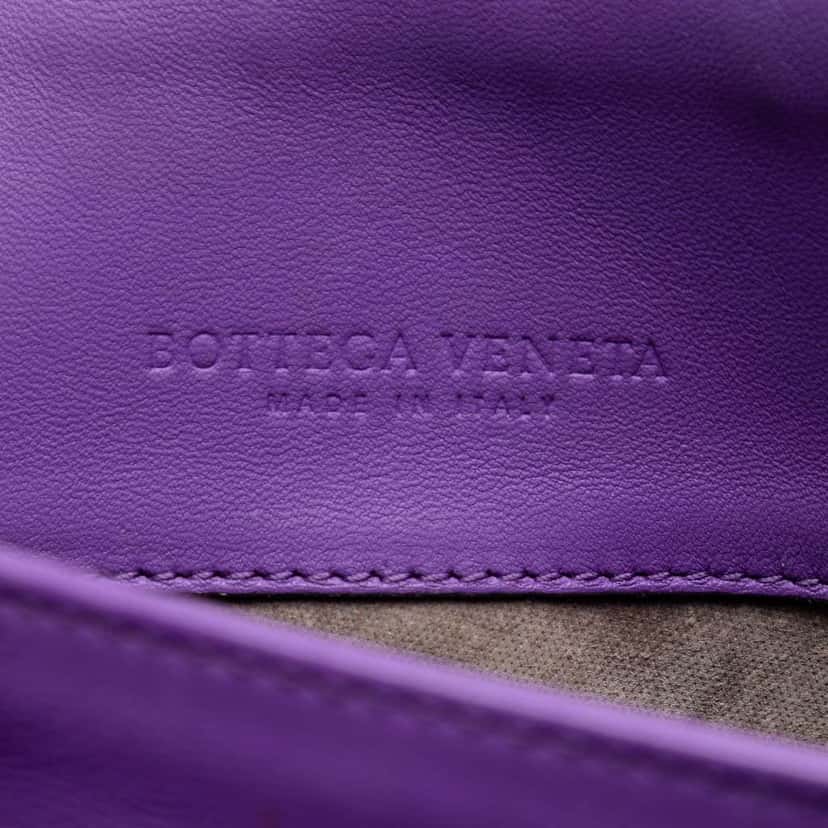 Bottega Veneta Medium Nappa Intrecciato Olimpia Shoulder Bag Purple Leather Very good condition - Box View