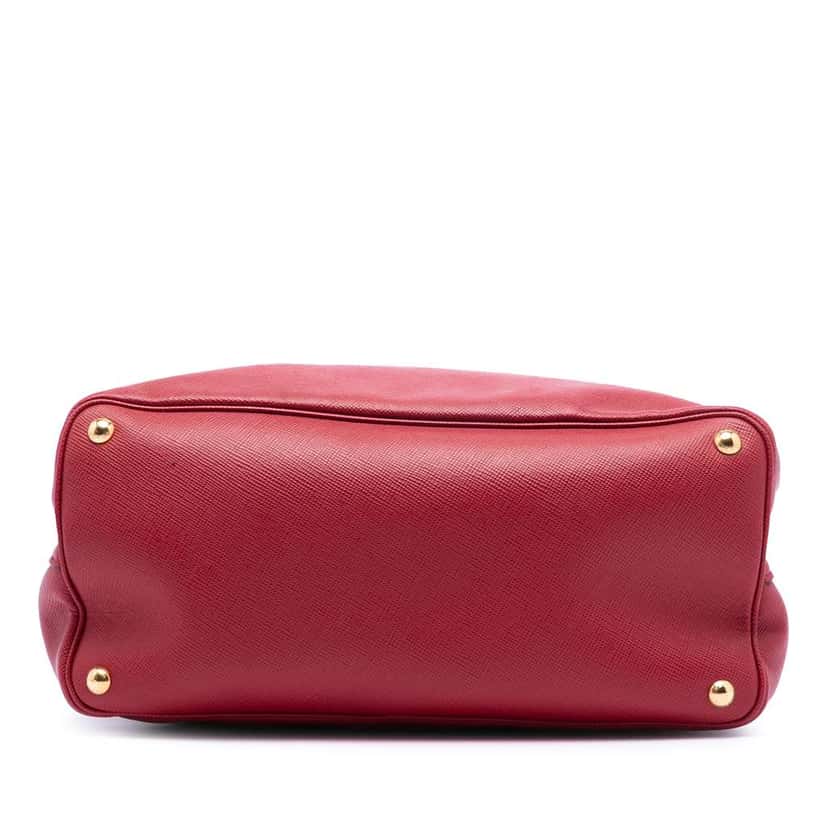 Prada Large Saffiano Cuir Double Satchel Red Leather Very good condition - Inside View