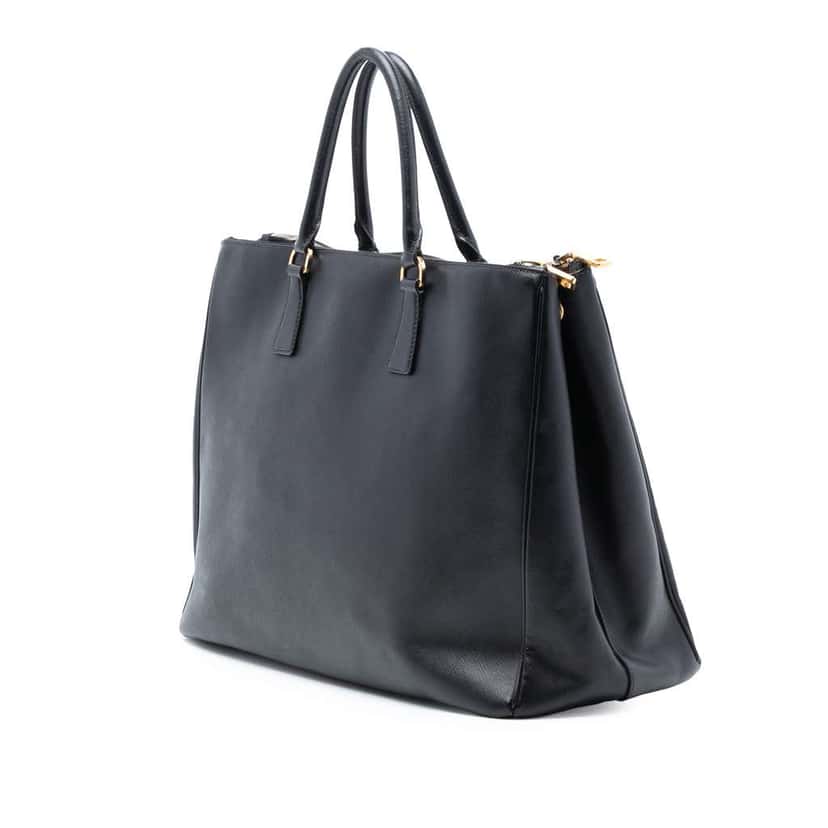 Prada Large Saffiano Lux Galleria Double Zip Tote Black Leather Good condition - Back View