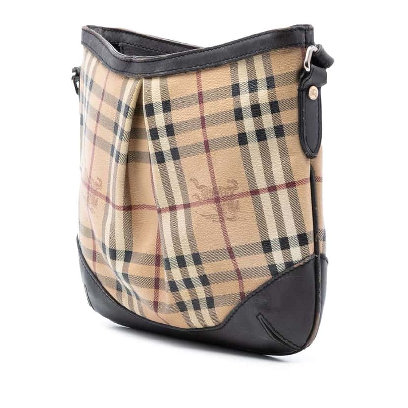 Burberry Haymarket Check Coated Canvas Hartham Crossbody Brown Canvas Very good condition - Back View