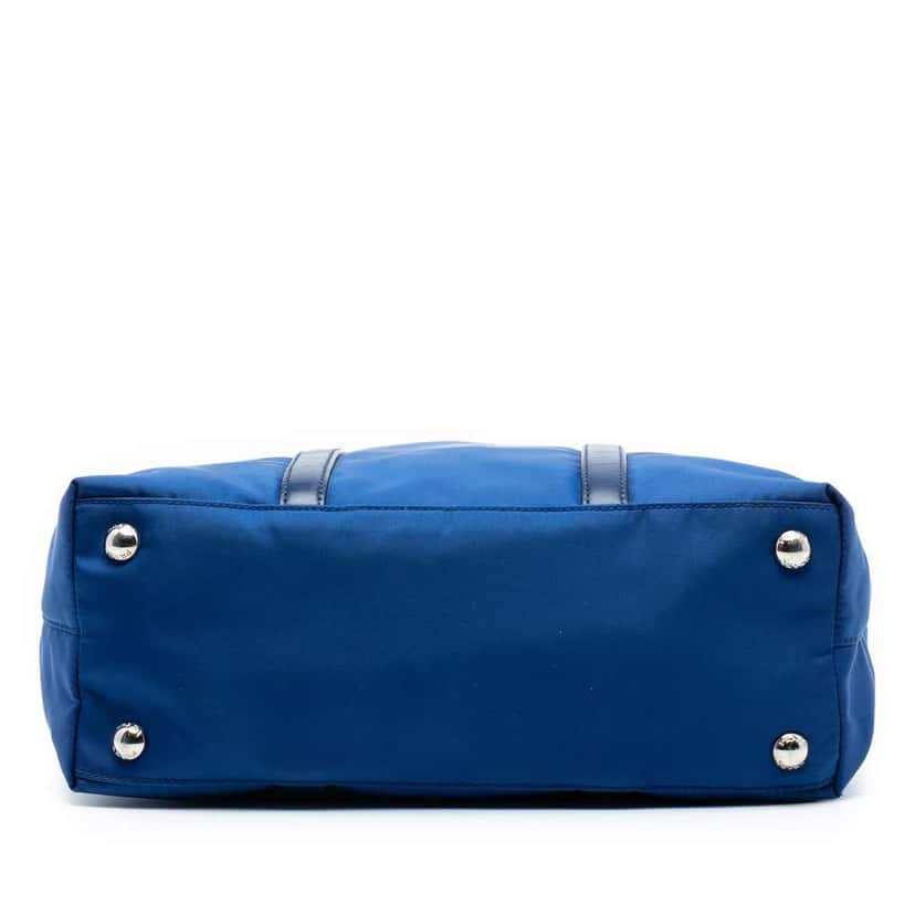 Prada Vitello Trimmed Tessuto Satchel Blue Very good condition - Inside View