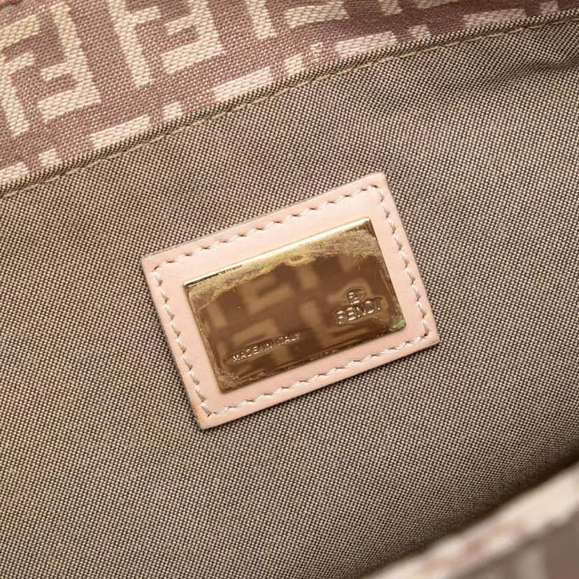 Fendi Small Zucchino Canvas Tote Pink Canvas Good condition - Box View