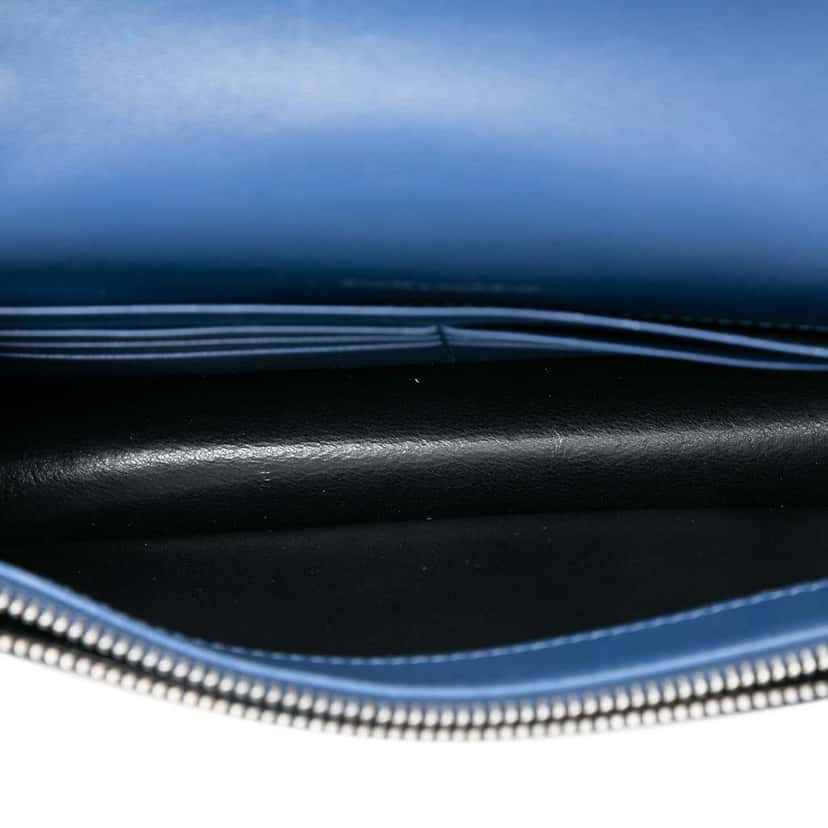 Saint Laurent Smooth Calfskin Monogram Kate Tassel Wallet on Chain Blue Leather Good condition - Model View