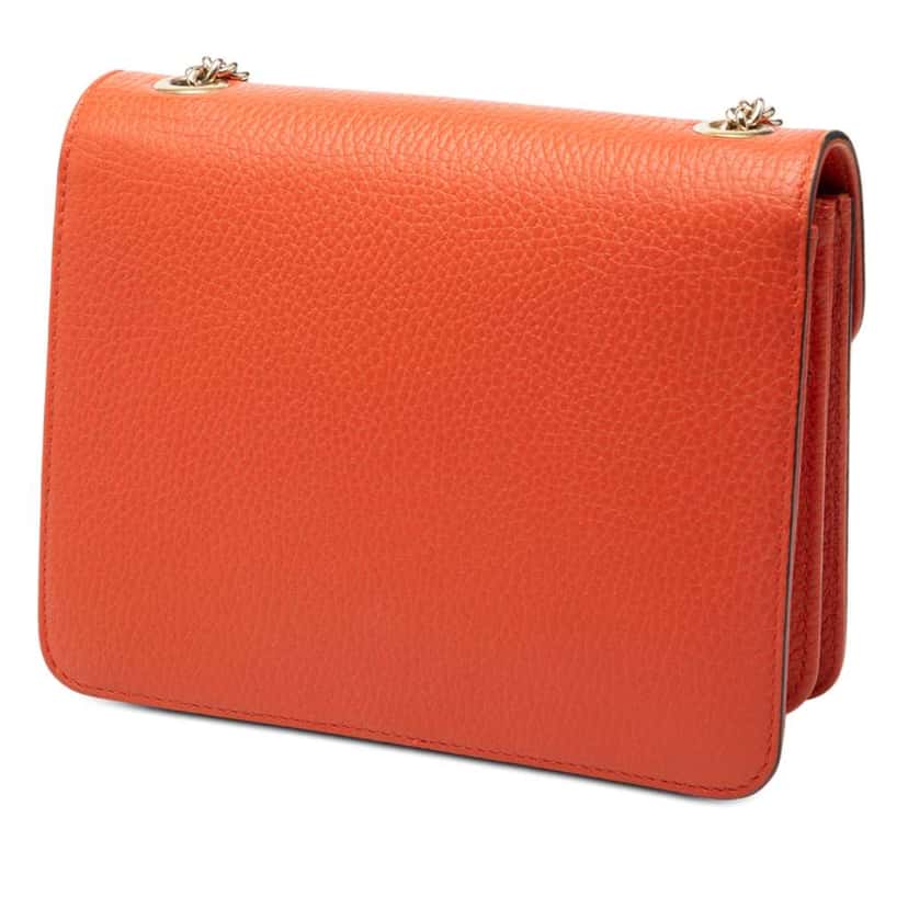 Gucci Small Dollar Calfskin Interlocking G Crossbody Orange Leather Very good condition - Back View