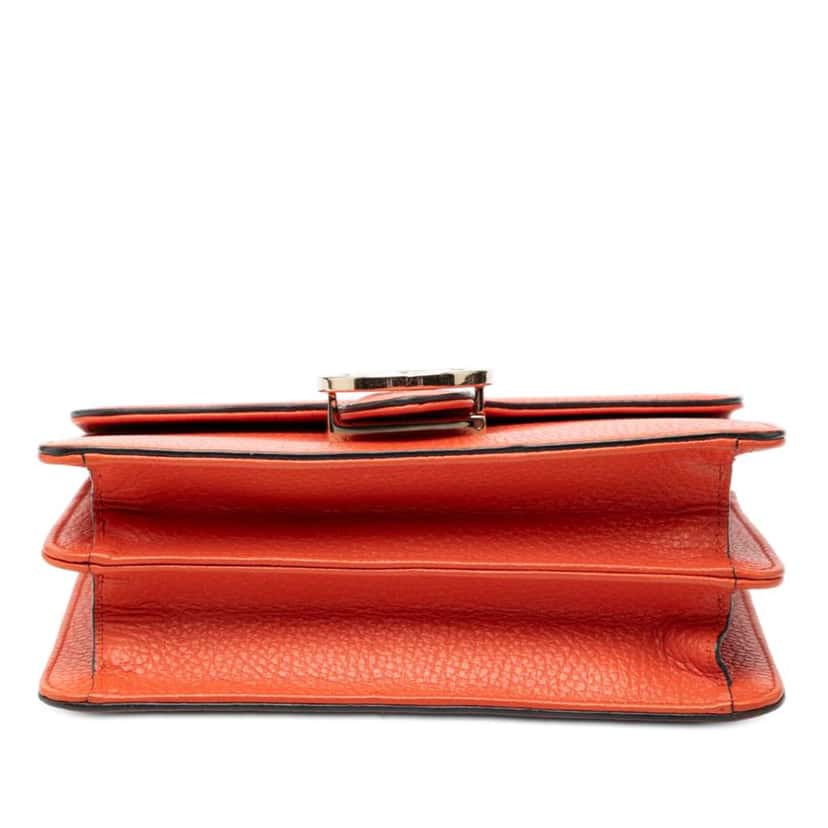 Gucci Small Dollar Calfskin Interlocking G Crossbody Orange Leather Very good condition - Inside View