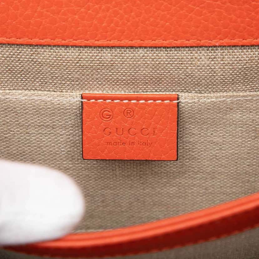 Gucci Small Dollar Calfskin Interlocking G Crossbody Orange Leather Very good condition - Box View