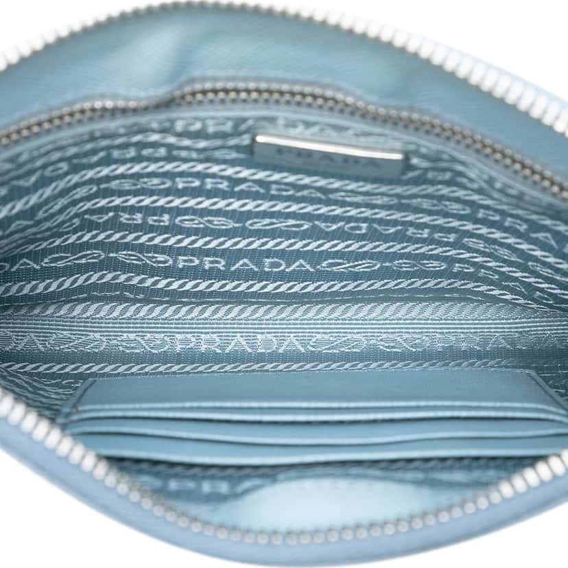 Prada Saffiano Shoulder Bag Blue Leather Very good condition - Model View