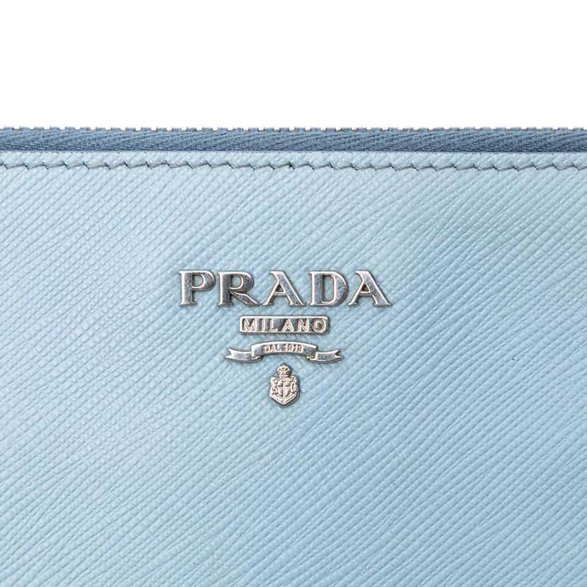 Prada Saffiano Shoulder Bag Blue Leather Very good condition - Box View