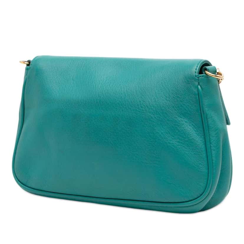 Fendi Leather Fendista Pochette Crossbody Blue Leather Very good condition - Back View
