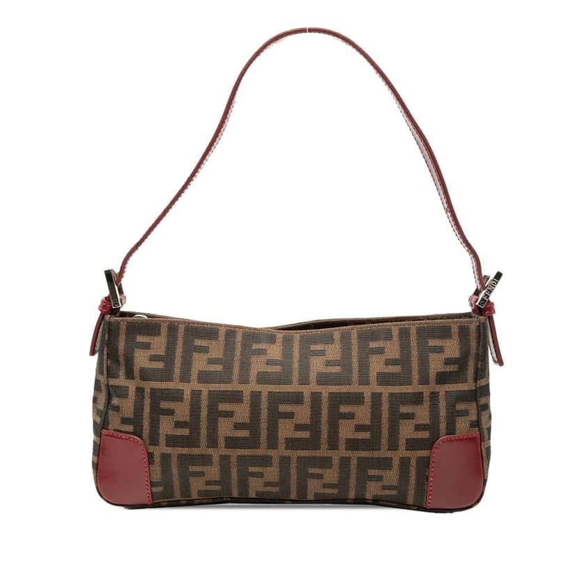 Fendi Zucca Canvas Shoulder Bag Brown Canvas Very good condition - Front View