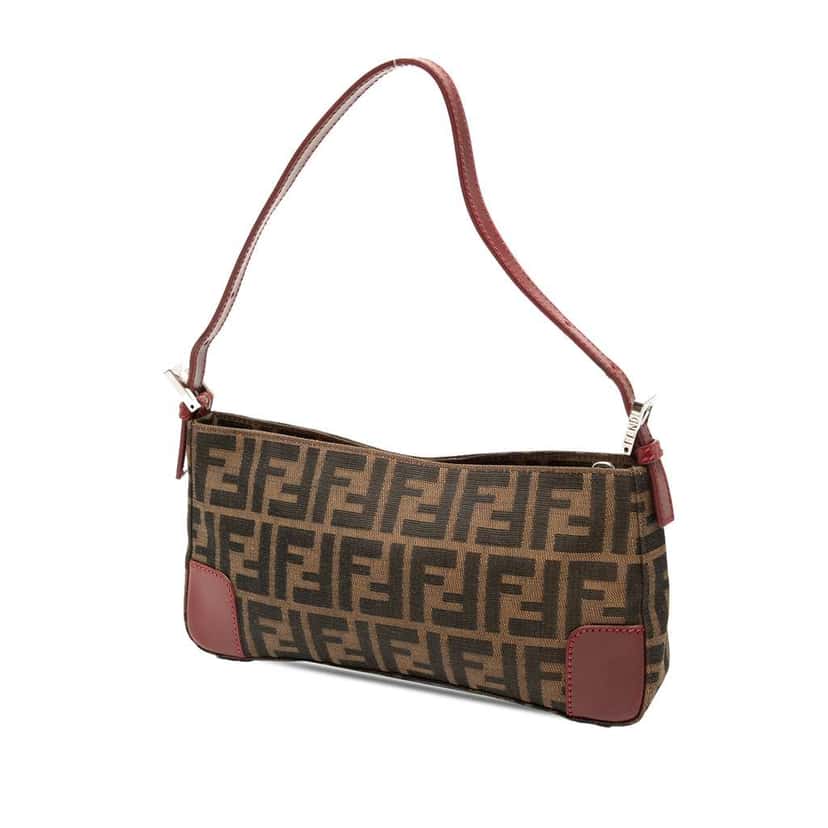 Fendi Zucca Canvas Shoulder Bag Brown Canvas Very good condition - Back View