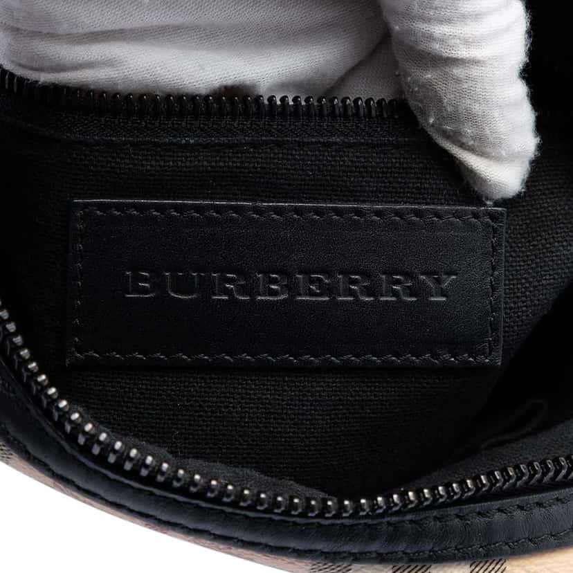 Burberry Haymarket Check Coated Canvas Crossbody Brown Canvas Good condition - Box View