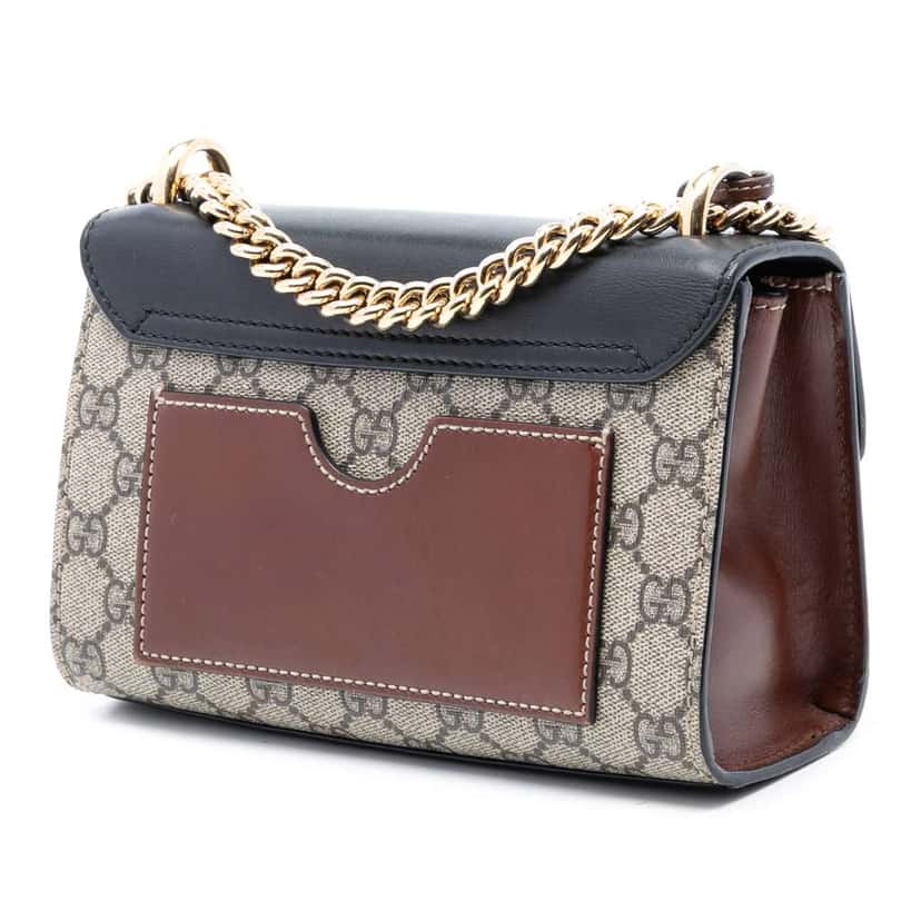Gucci Small GG Supreme Padlock Crossbody Brown Canvas Good condition - Back View