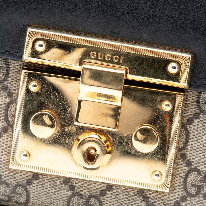 Gucci Small GG Supreme Padlock Crossbody Brown Canvas Good condition - Box View