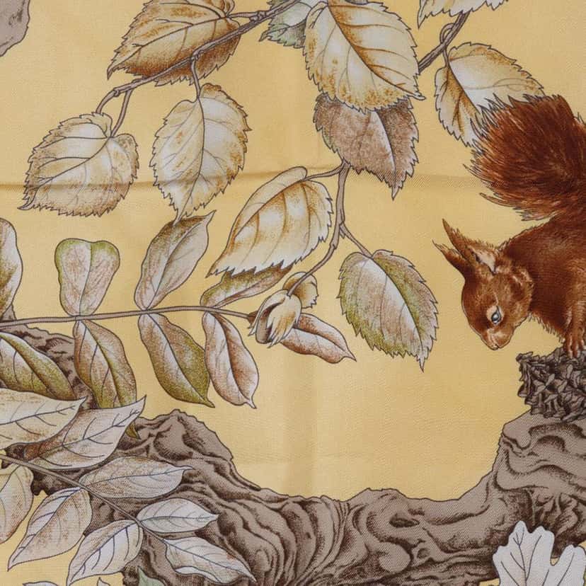 Hermès Casse Noisette Silk Scarf 90 Brown Silk Very good condition - Back View