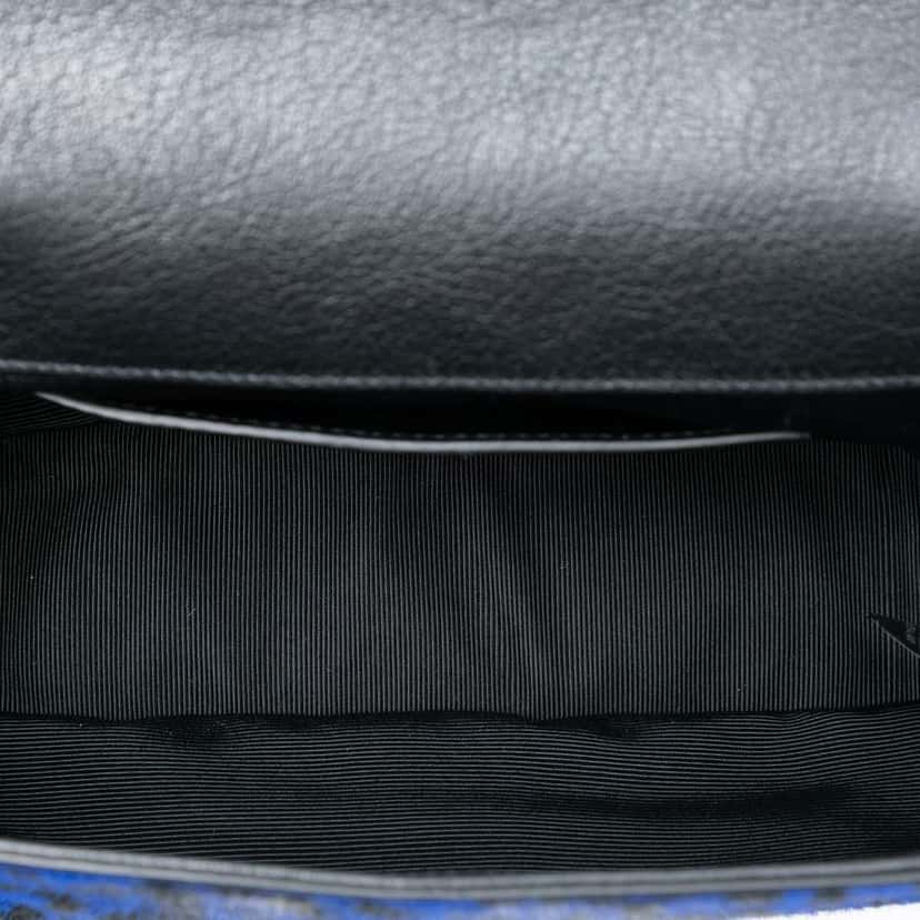 Saint Laurent Pony Hair Leopard Print College Bag Blue Very good condition - Model View
