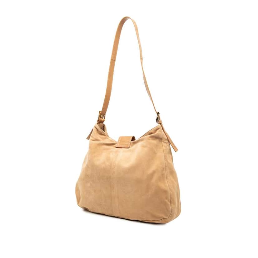 Fendi Suede FF Shoulder Bag Brown Leather Good condition - Back View