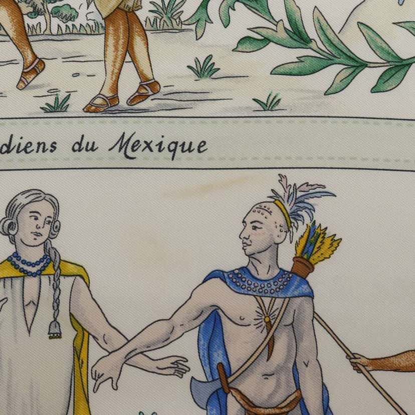 Hermès Costumes Civils Actuels Silk Scarf 90 White Silk Very good condition - Inside View