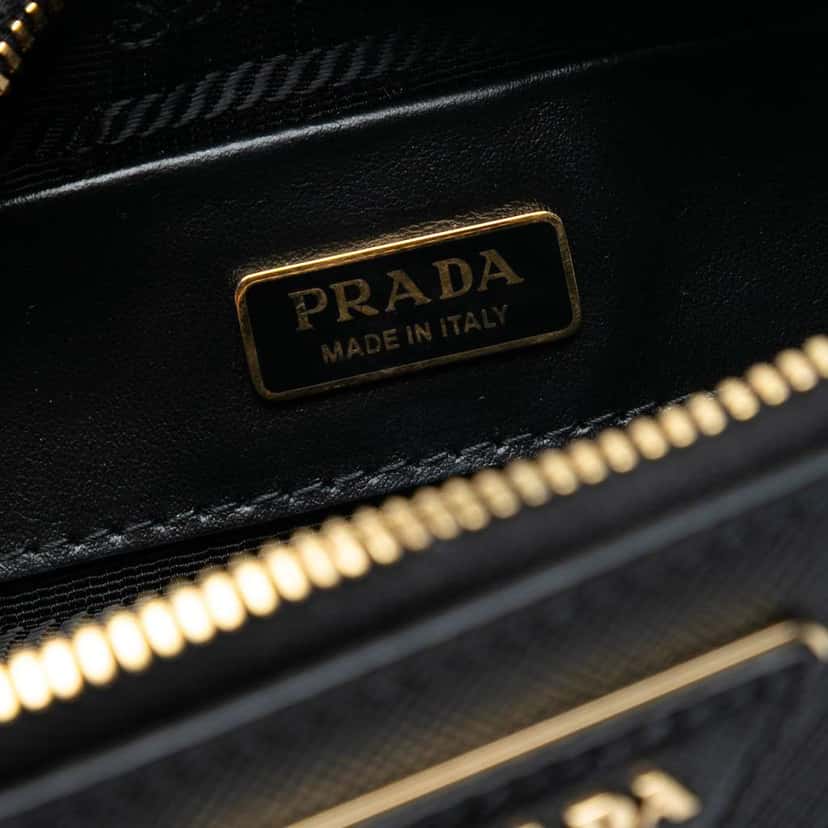 Prada Saffiano Odette Convertible Belt Bag Black Leather Good condition - Box View