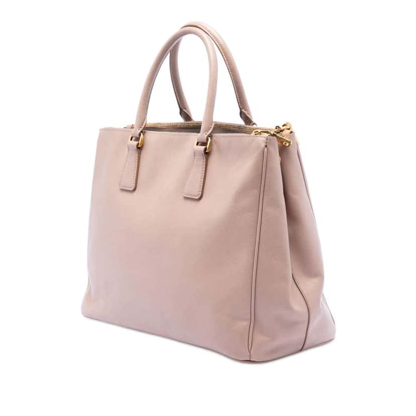 Prada Large Saffiano Lux Galleria Double Zip Satchel Brown Leather Very good condition - Back View