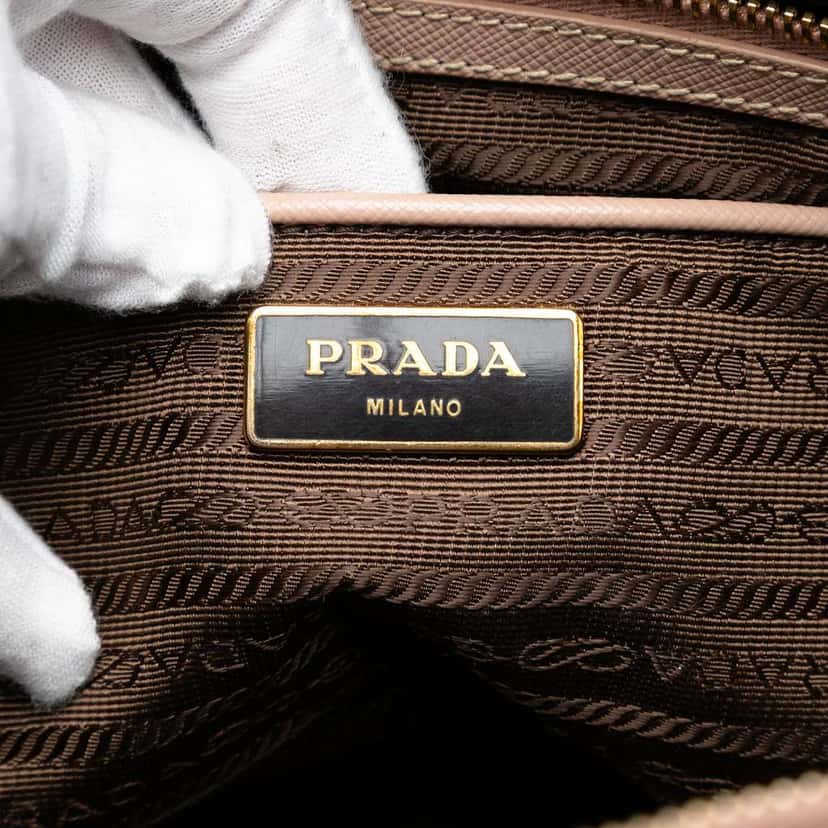 Prada Large Saffiano Lux Galleria Double Zip Satchel Brown Leather Very good condition - Box View