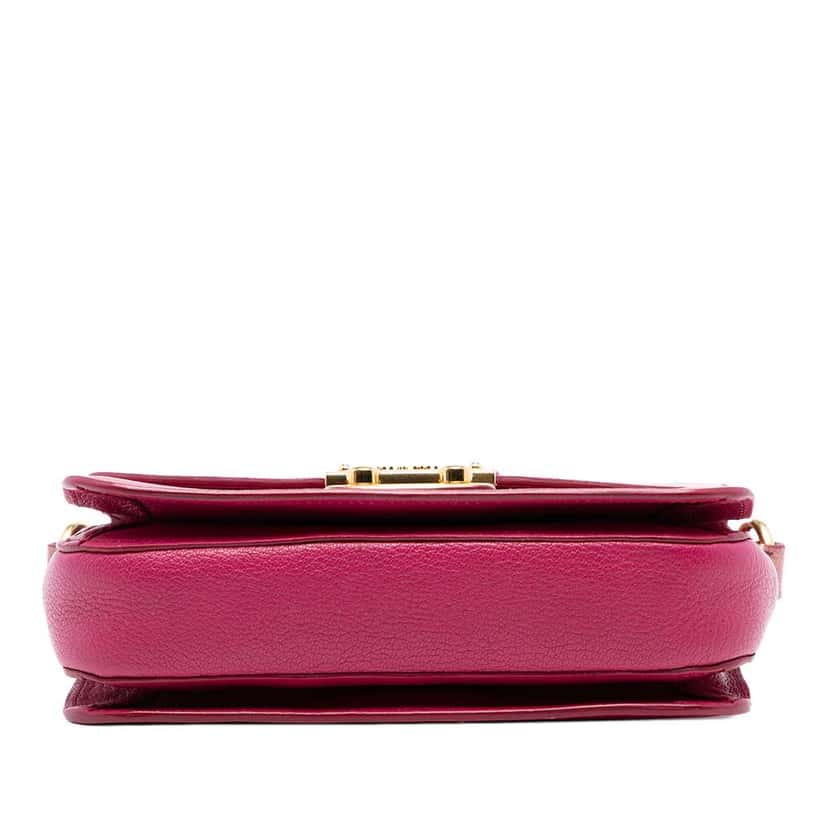 Miu Miu Bicolor Goatskin Madras Crossbody Pink Leather Good condition - Inside View