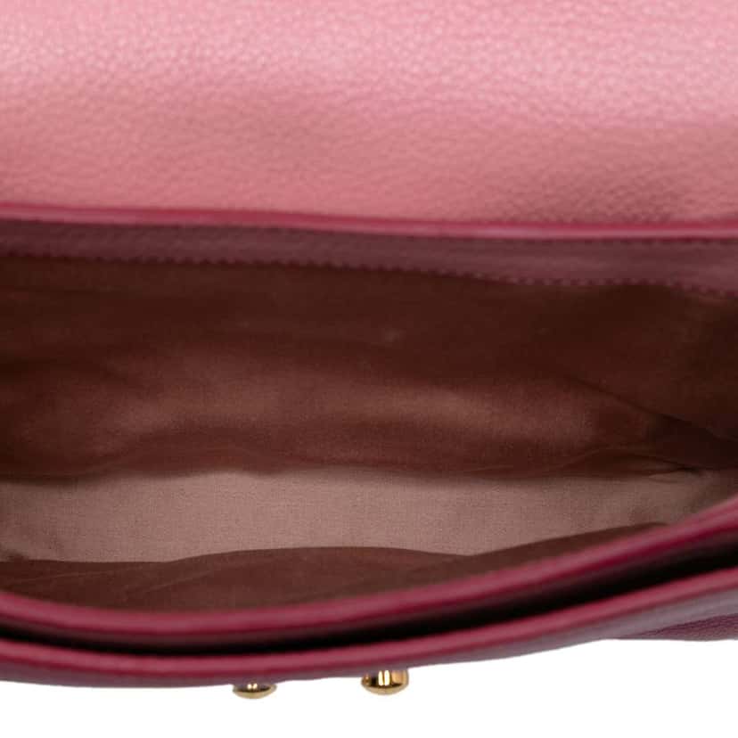 Miu Miu Bicolor Goatskin Madras Crossbody Pink Leather Good condition - Model View