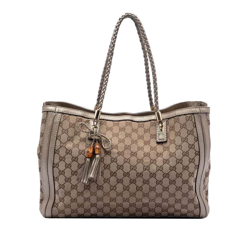 Gucci Medium GG Canvas Bella Tote Brown Canvas Very good condition - Front View