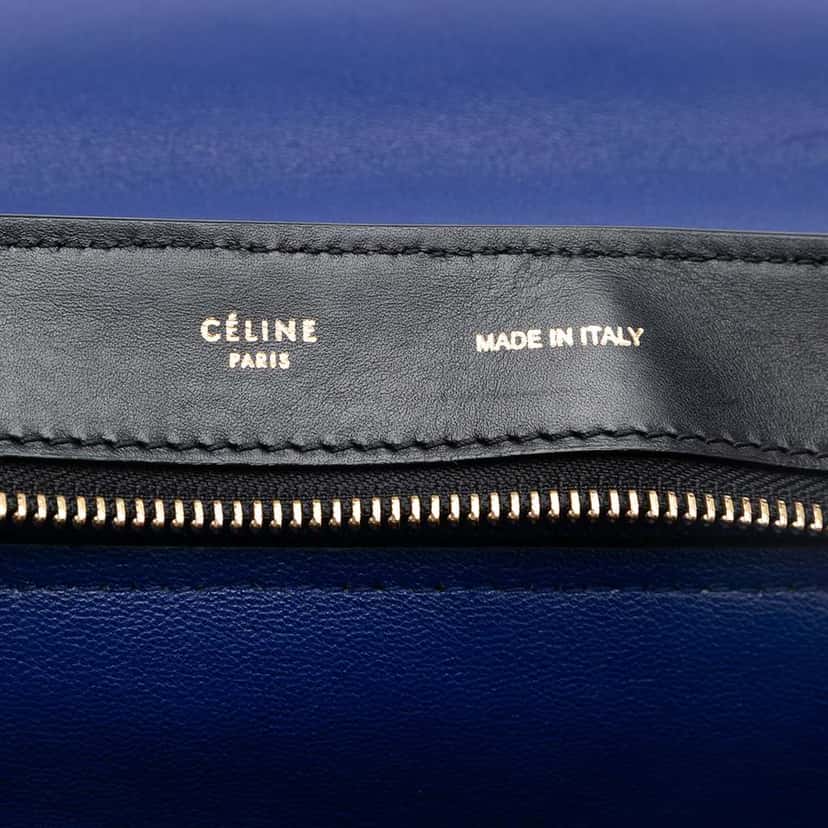 Celine Medium Tricolor Leather Trapeze Satchel Black Leather Good condition - Box View