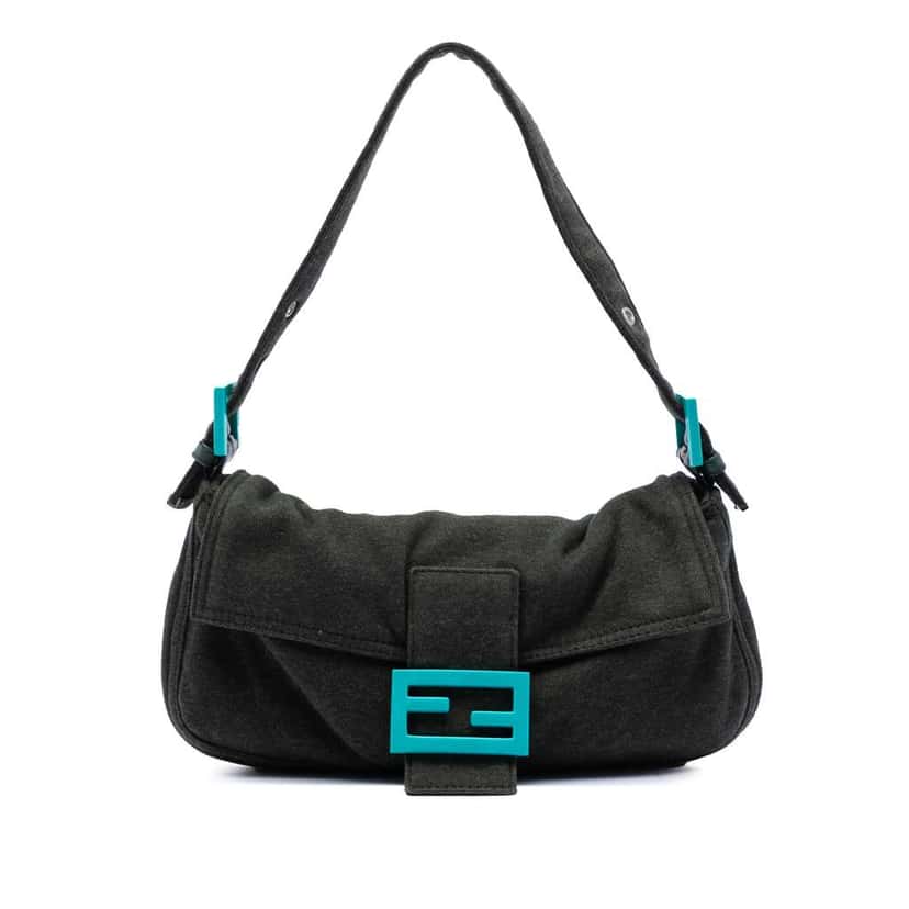 Fendi Wool Baguette Green Wool Very good condition - Front View
