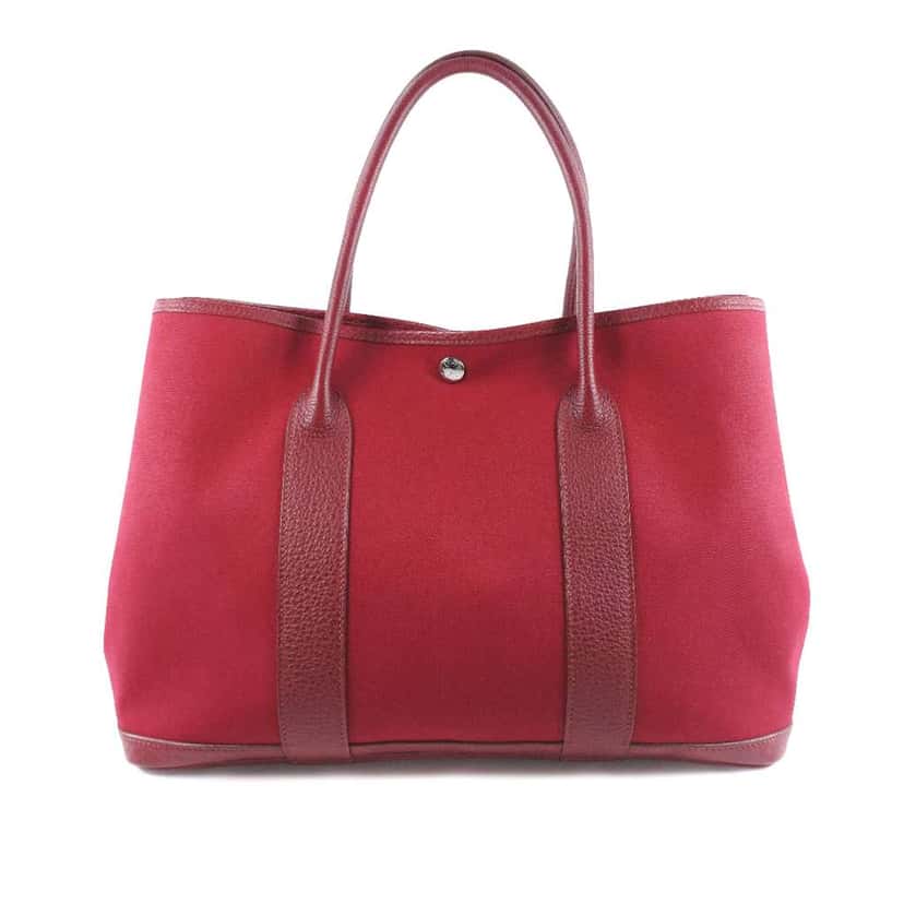 Hermès Toile and Negonda Garden Party 36 Red Canvas Very good condition - Front View