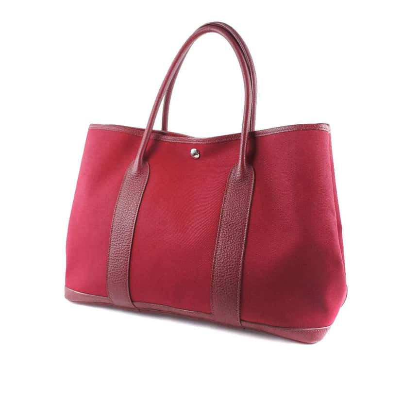 Hermès Toile and Negonda Garden Party 36 Red Canvas Very good condition - Back View