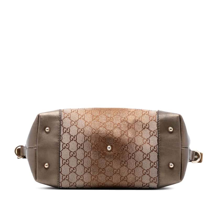 Gucci GG Lurex Heart Bit Satchel Brown Canvas Very good condition - Inside View