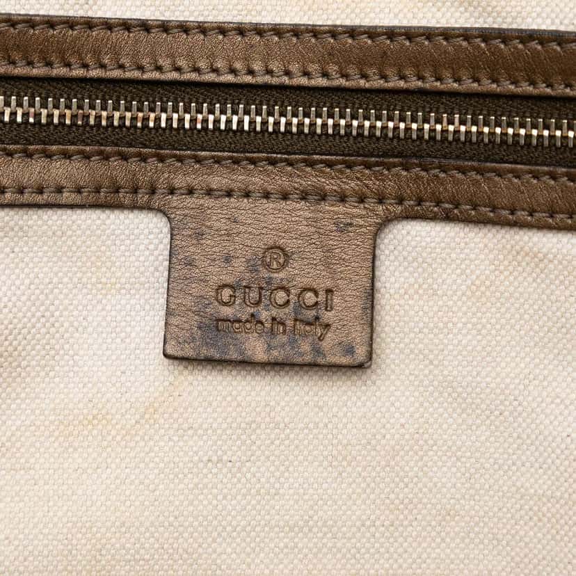 Gucci GG Lurex Heart Bit Satchel Brown Canvas Very good condition - Box View