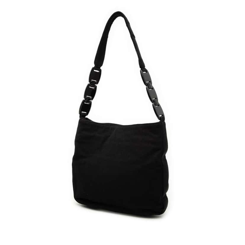 Prada Cotton Shoulder Bag Black Cotton Good condition - Back View