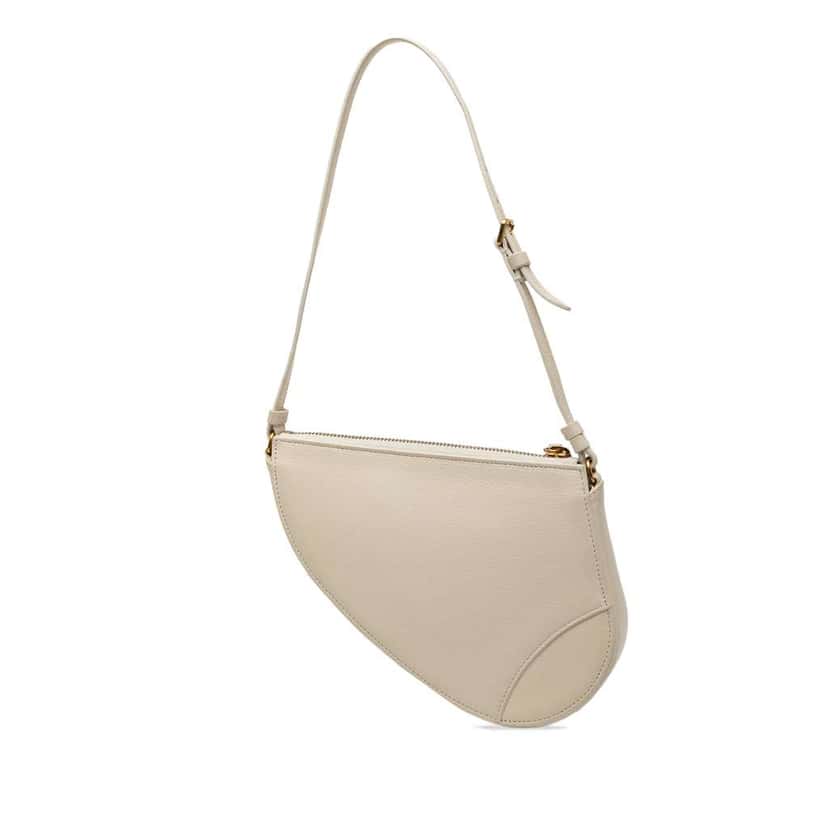 Dior Goatskin Saddle Rodeo Pouch White Leather Very good condition - Back View